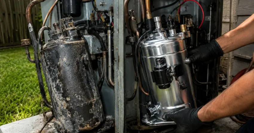before and after Emergency Air Conditioning Repair Edmonton