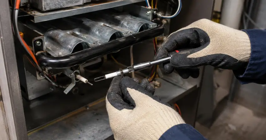 furnace ignitor and flame sensor repair process