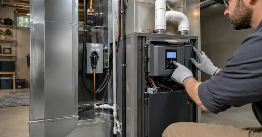 high efficiency furnace installation Edmonton home setup