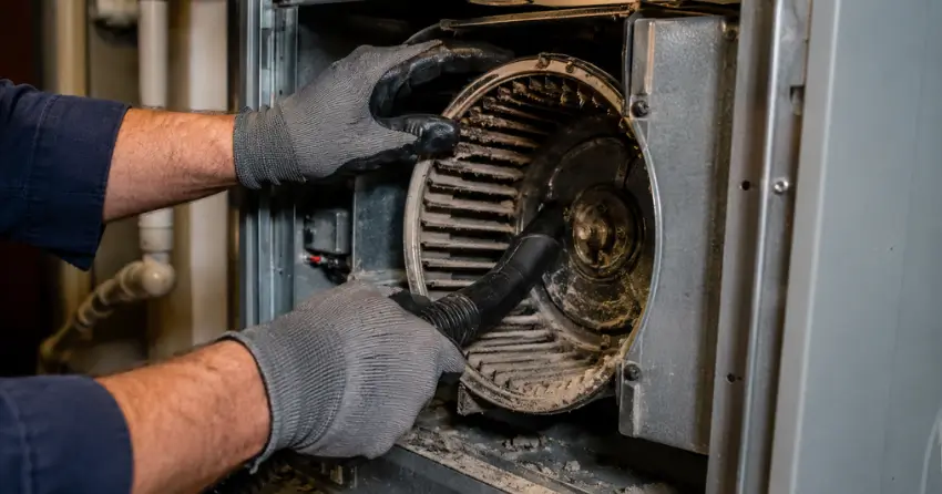 furnace maintenance blower cleaning and inspection Edmonton home
