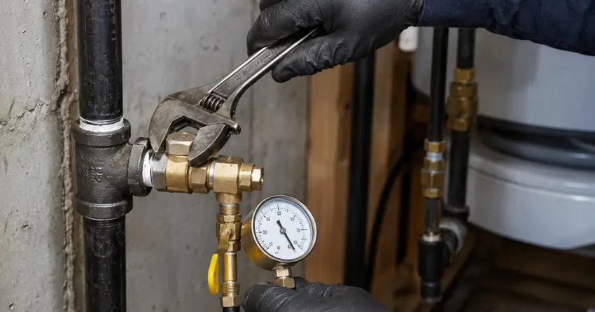 gas leak fix pressure test gas line residential property