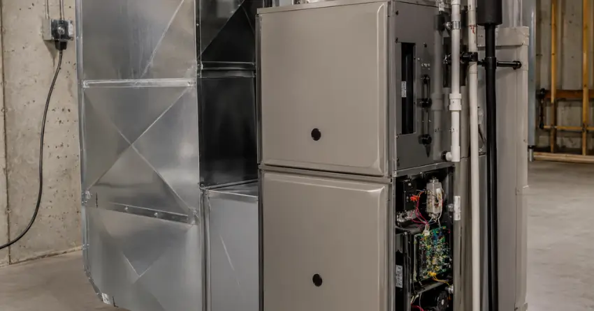 high-efficiency furnace installed for heating system installation Edmonton