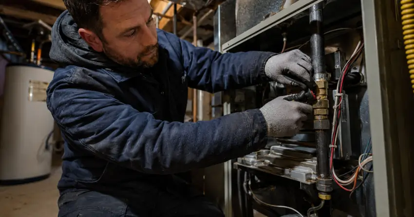 HVAC emergency service furnace repair in Ontario home
