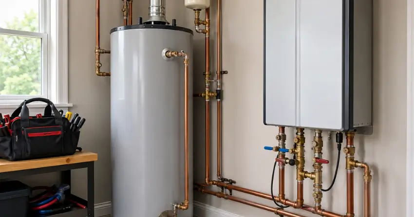 tank and tankless water heater options for installation