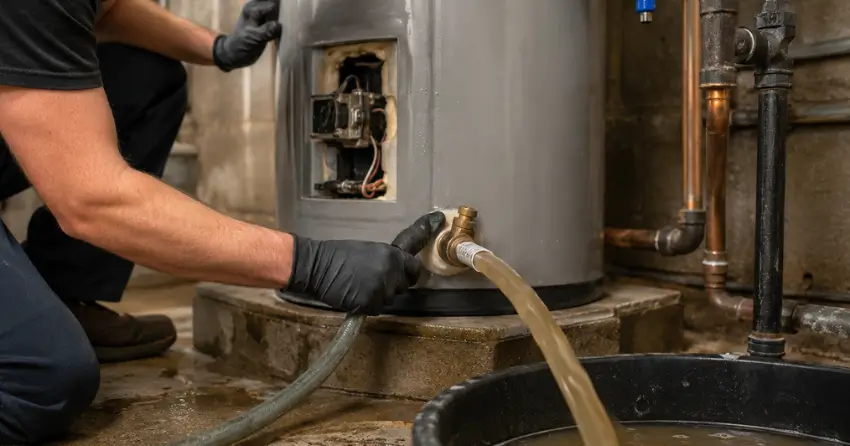 water heater installation gas line connection close-up
