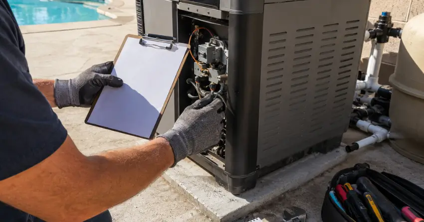 gas pool heater annual service checklist inspection