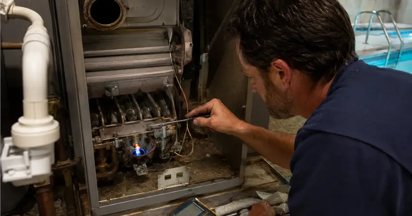 pool furnace heat exchanger and burner inspection service Edmonton