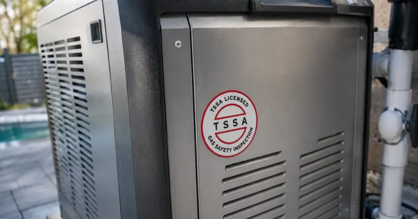 TSSA licensed pool heater gas safety inspection Edmonton