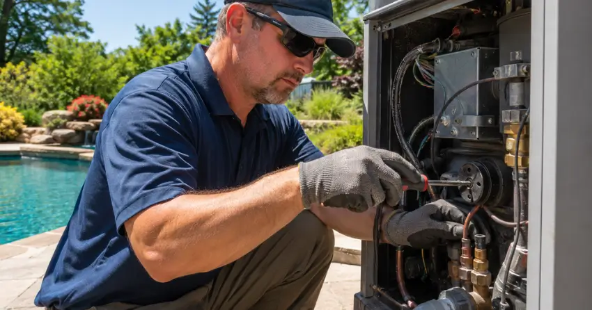 pool heater service near me pre-season inspection spring start-up