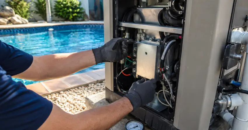 swimming pool heater service Edmonton  annual maintenance visit