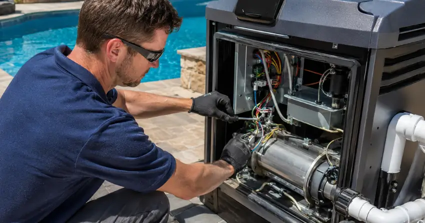 pool heater service near me complete heater inspection cleaning and performance testing