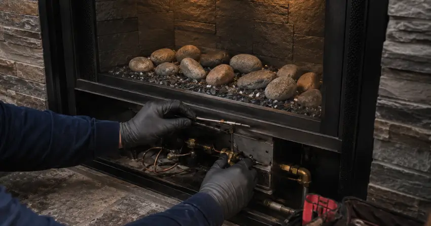 older gas fireplace inspection and repair service