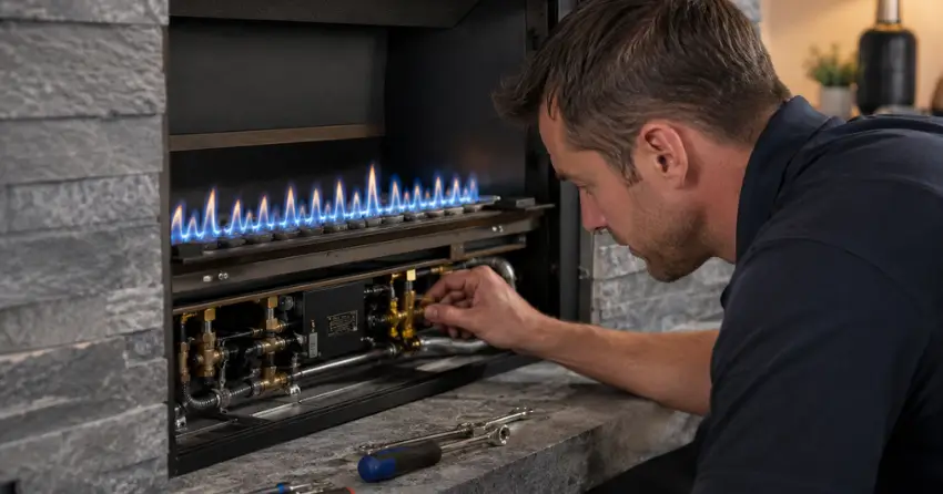 gas fireplace repair near me service completed residential property