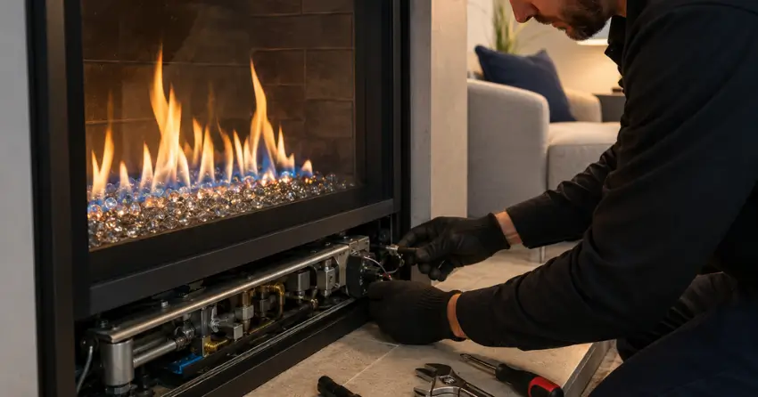 gas fireplace annual tune-up inspection service Edmonton