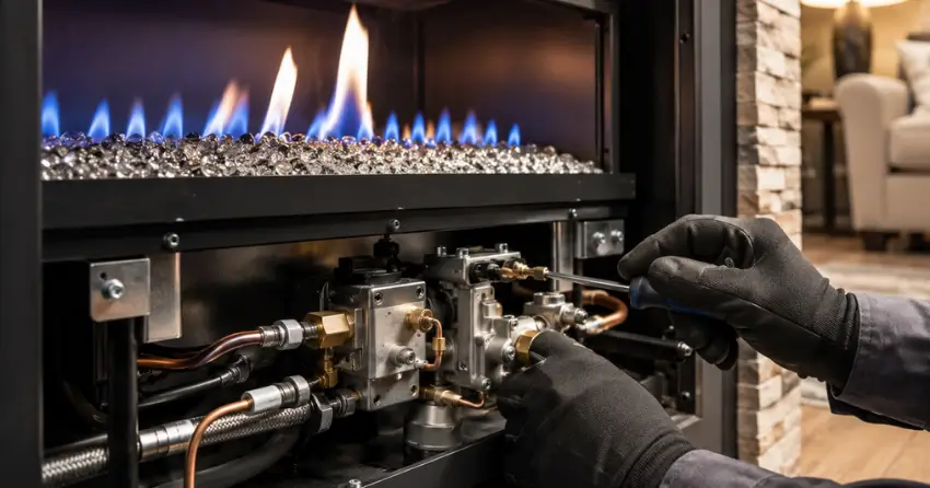 gas valve and pilot assembly propane fireplace repair