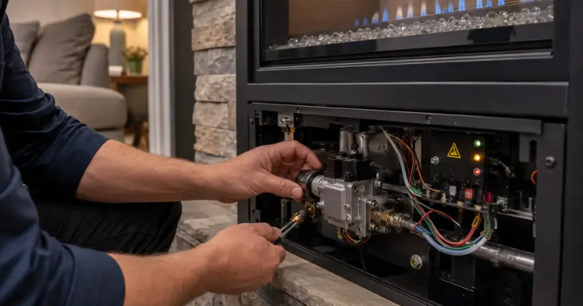 propane fireplace warning signs diagnostic Edmonton