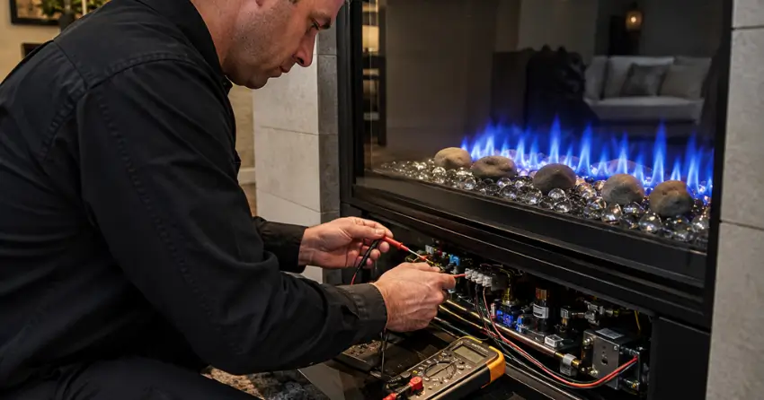 repairing a gas fireplace control system check