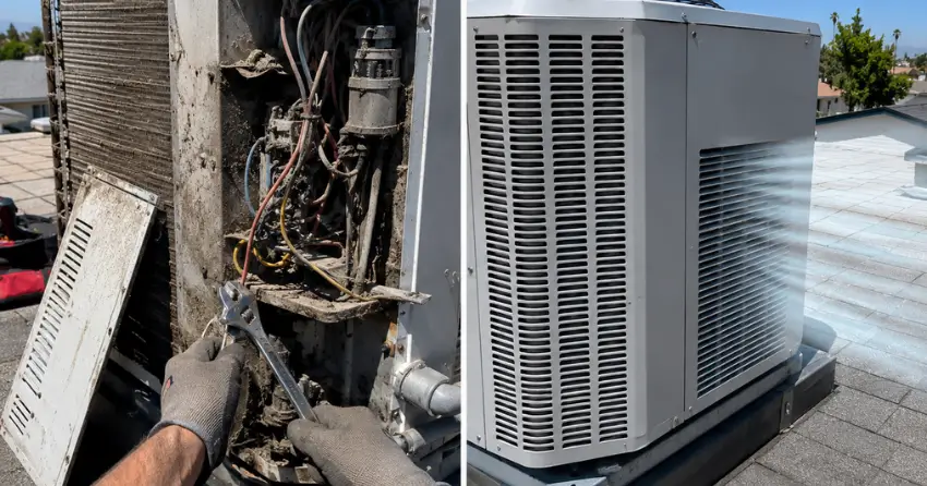 before and after Air Conditioner Repair Edmonton