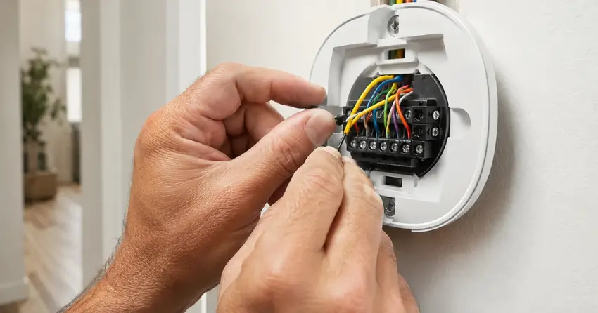 smart thermostat wiring during Air Conditioning Installation Edmonton